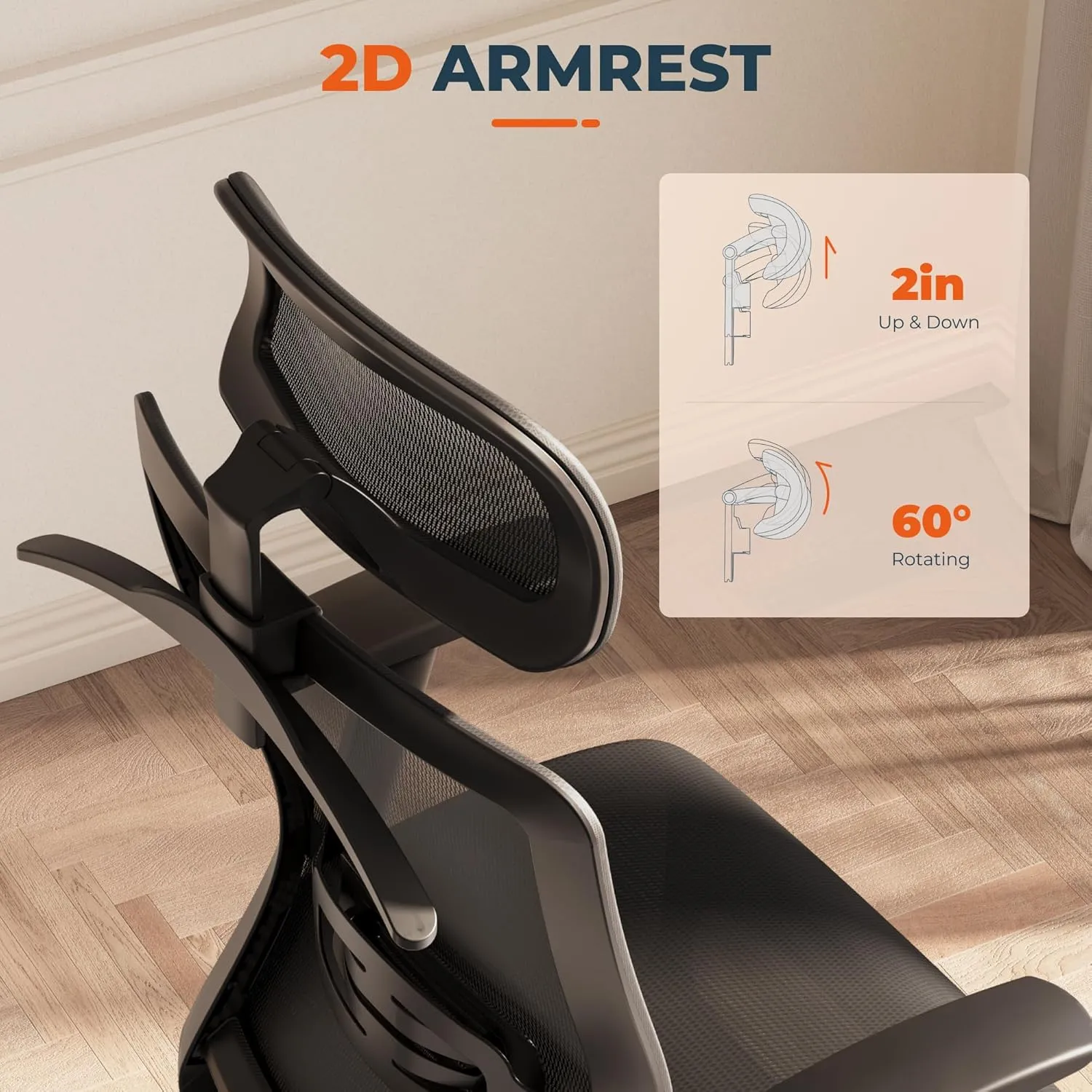 ErgoChair Pro Ergonomic Office Chair, Swivel Computer Chair, Home Office Desk Chairs， with Lumbar Support/2D Headrest/300lbs Heavy Duty/Lockable Back,Comfy Foam Seat Cushion,Black