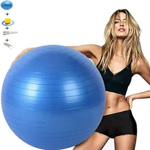 Exercise Gym Ball 100cm Anti Burst for Stability Yoga Ball 2kg Heavy Duty Fitness Yoga Childbirth Assisted Ball Suitable for Home Gym Office Chair (Blue)