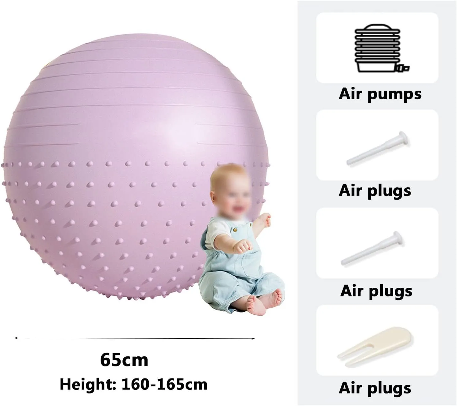 Extra Thick Yoga Ball, Exercise Ball Heavy Duty Swiss Ball for Balance Stability Pregnancy Physical Therapy Quick Pump Included Anti-Burst Heavy Duty Prenatal Birthing Yogaball