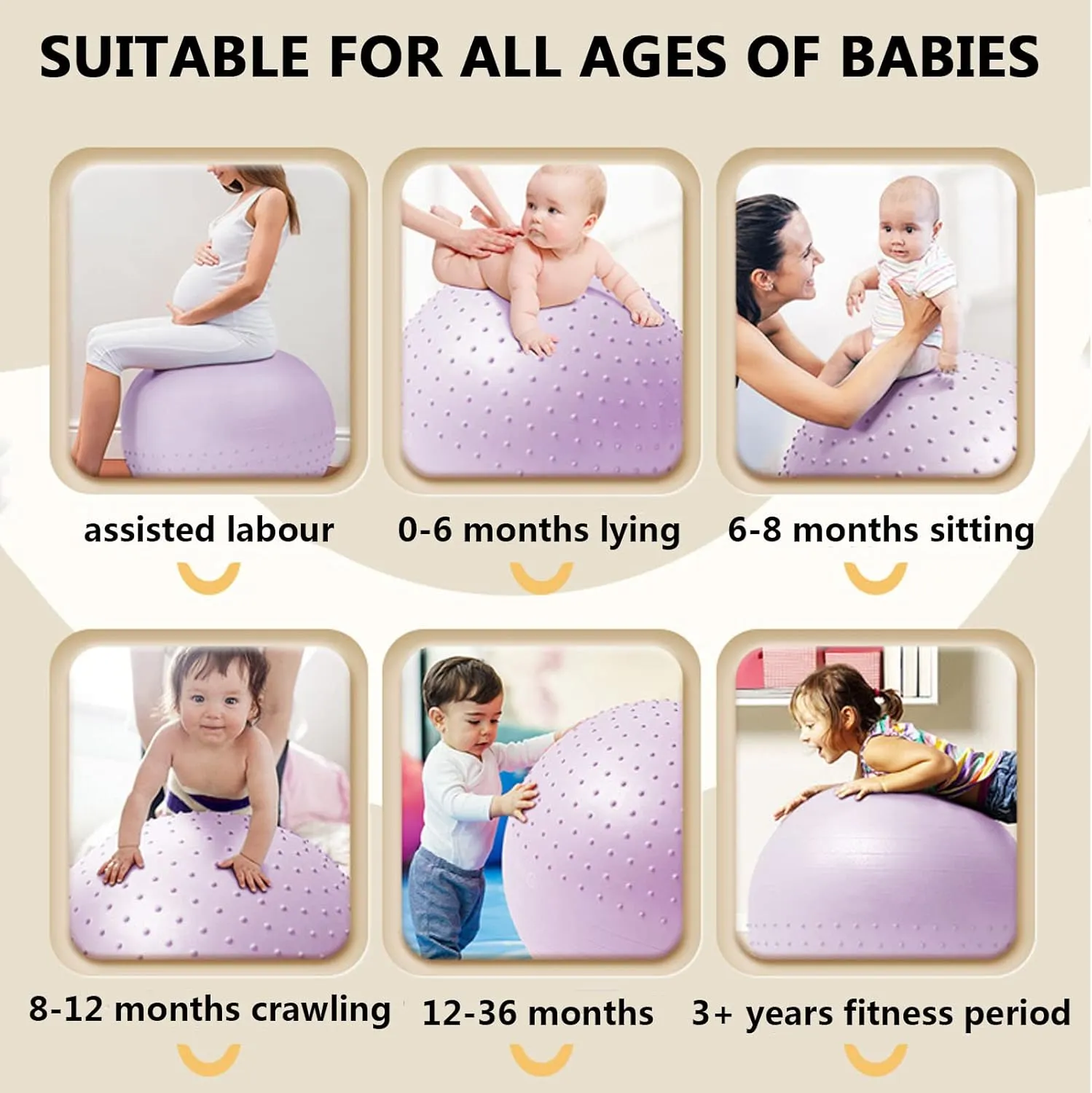 Extra Thick Yoga Ball, Exercise Ball Heavy Duty Swiss Ball for Balance Stability Pregnancy Physical Therapy Quick Pump Included Anti-Burst Heavy Duty Prenatal Birthing Yogaball