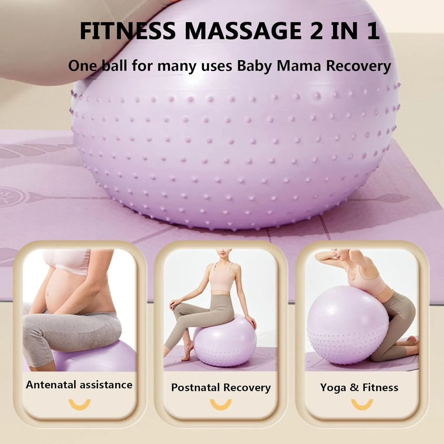 Extra Thick Yoga Ball, Exercise Ball Heavy Duty Swiss Ball for Balance Stability Pregnancy Physical Therapy Quick Pump Included Anti-Burst Heavy Duty Prenatal Birthing Yogaball