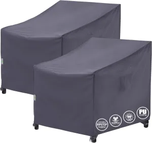 F&J Outdoors Patio Adirondack Chair Cover, Waterproof UV Resistant Heavy Duty Outdoor Adirondack Chair Covers, Grey, 2Pack, 33" W x 36" D x 36" H