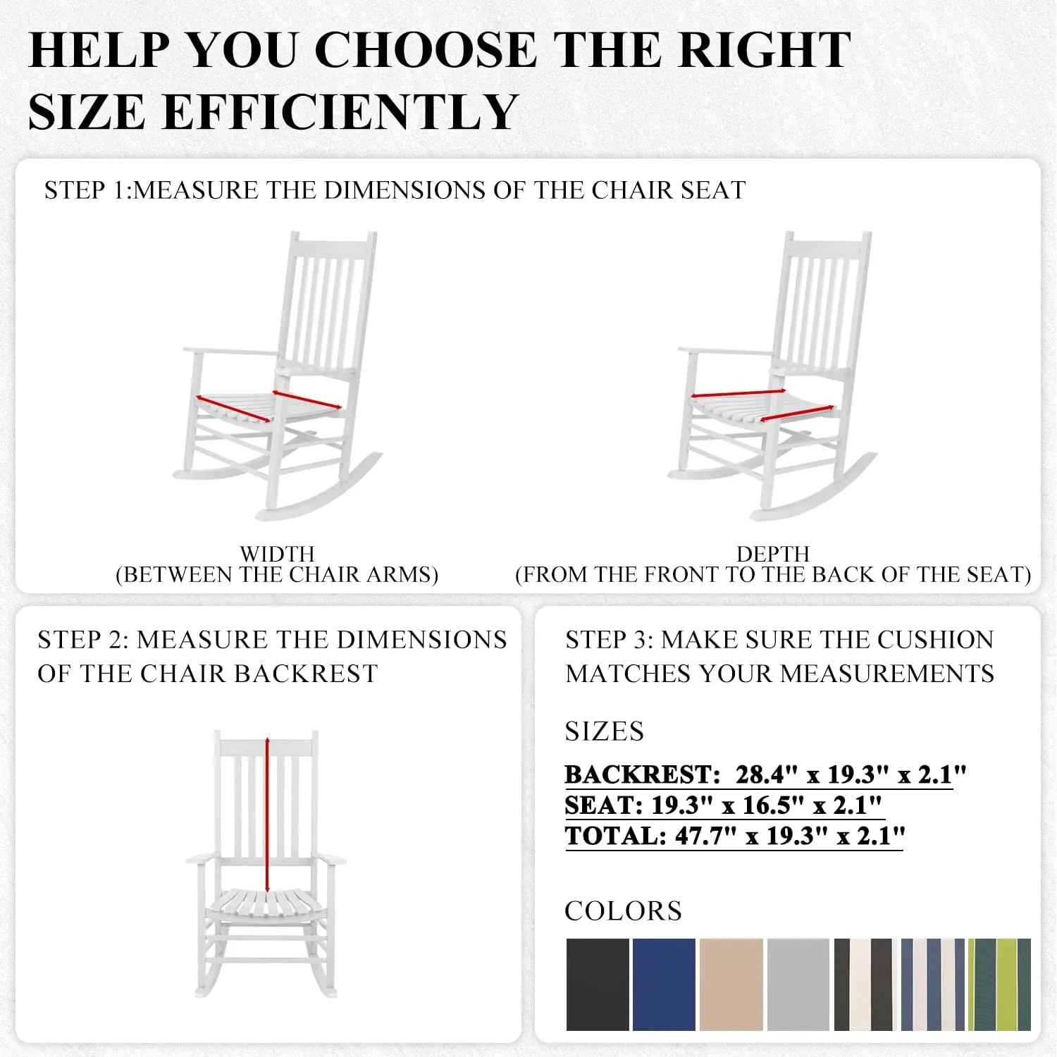 FILUXE Indoor/Outdoor One Piece High Back Chair Seat/Back Patio Cushion with Ties, 45.5" x 20",Fade-Resistant & Seasonal All Weather Replacement, Deep Gray