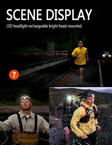 Finate Rechargeable 18650 Long Lasting Headlights Head Torch for Rubber Tapping, Camping, Cycling, Trekking headlamp