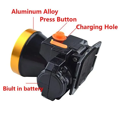 Finate Rechargeable 18650 Long Lasting Headlights Head Torch for Rubber Tapping, Camping, Cycling, Trekking headlamp