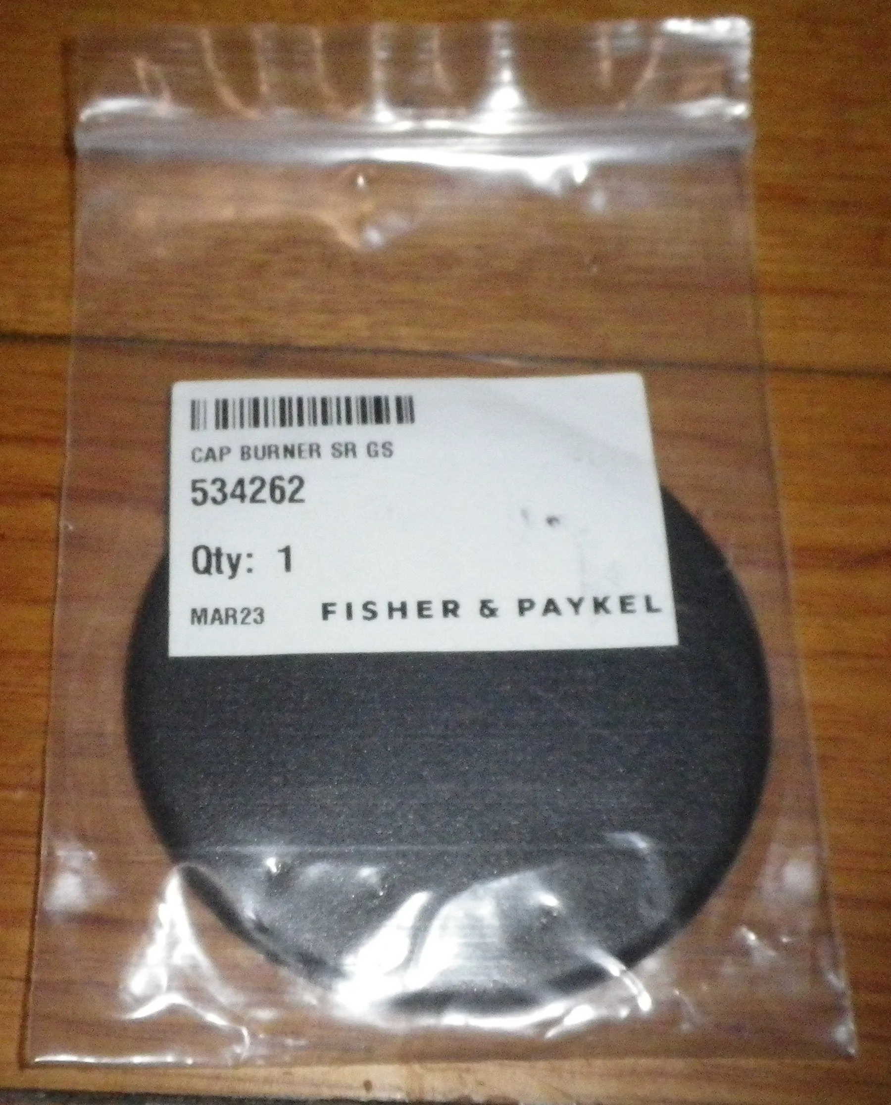 Fisher & Paykel Gas Cooktop Matt Black Aux 69mm Sr Gs Burner Cap - Part No. FP534262