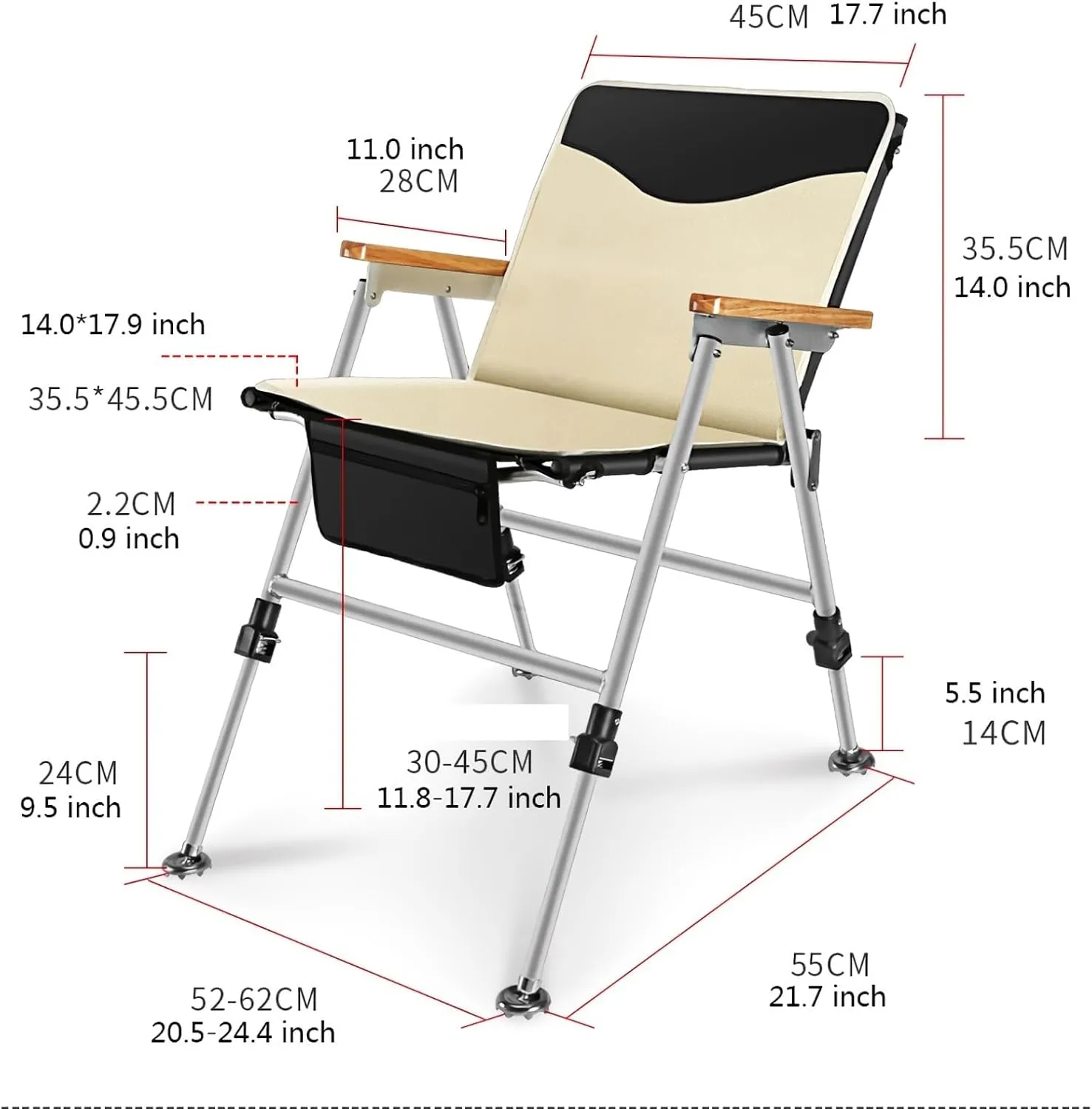 Fishing Chair Folding Recliner Chair Portable Lightweight Reclining Fishing Chair Removable Cushion Camping Chair Outdoor Fishing Chair (Color : A)