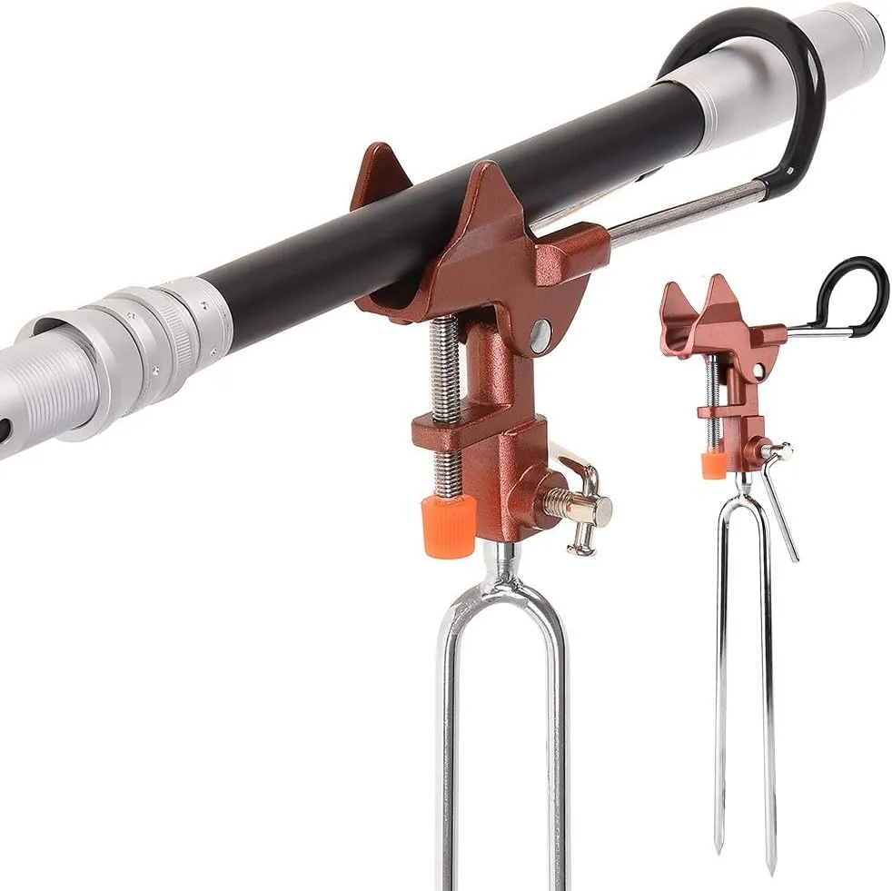 Fishing Pole Rod Stand Bracket Adjutable Stable Aluminium Alloy Fishing Rod Ground Holder Bracket Fishing Tackle Accessory