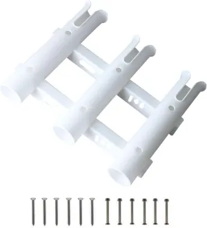 Fishing Rod Holders Racks Bracket,3 Tube Fishing Rod Holders Racks Wall Mounted Rod Holder Portable Fishing Pole Holders for Boats, Garage, Cooler, Trailer (White)