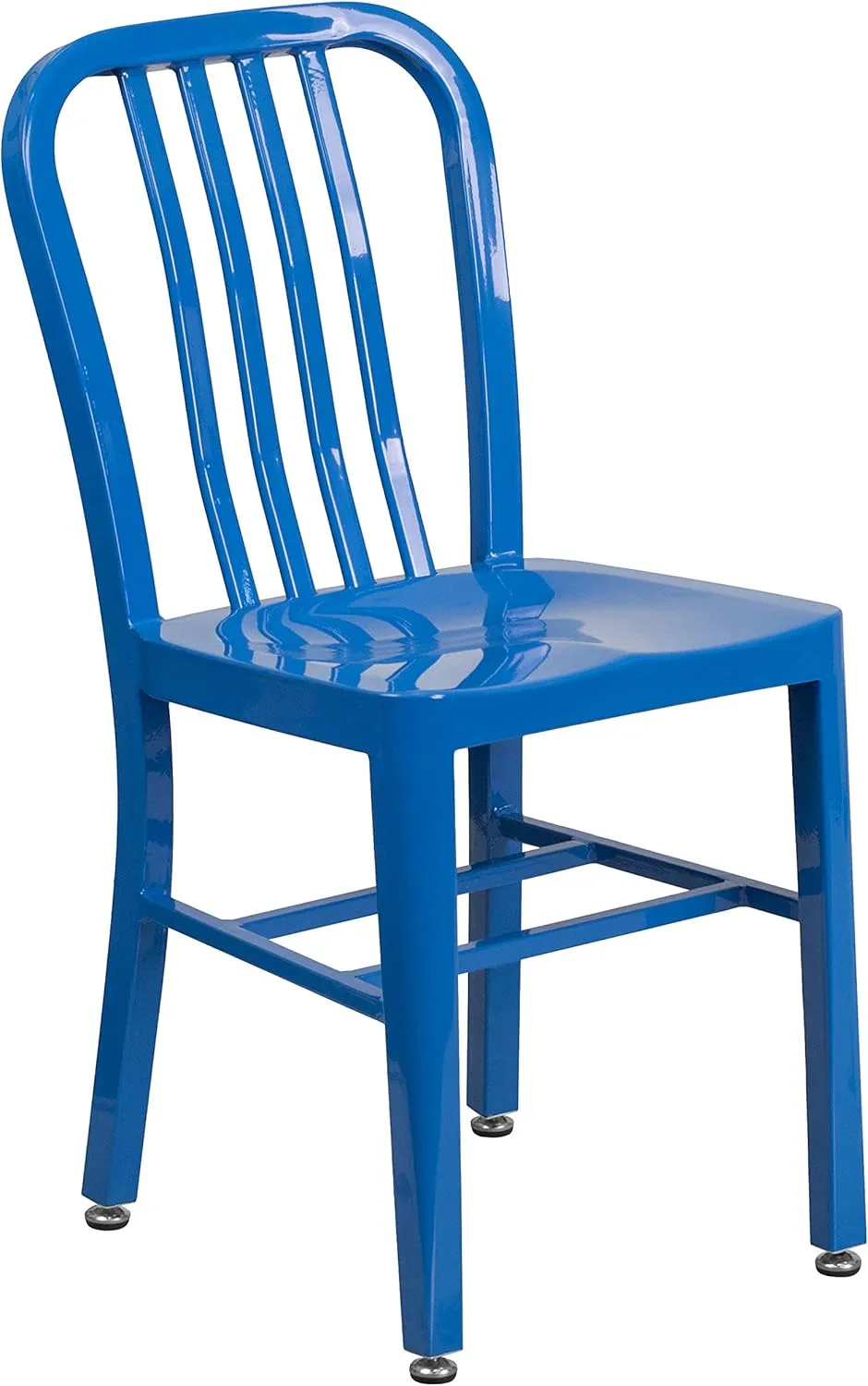 Flash Furniture Gael Commercial Grade 2 Pack Blue Metal Indoor-Outdoor Chair