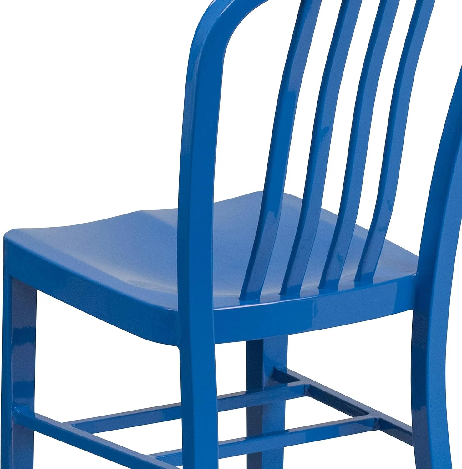 Flash Furniture Gael Commercial Grade 2 Pack Blue Metal Indoor-Outdoor Chair