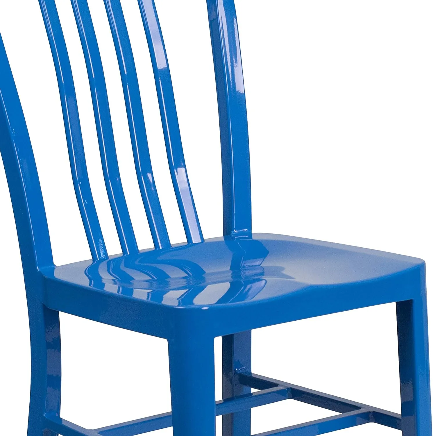 Flash Furniture Gael Commercial Grade 2 Pack Blue Metal Indoor-Outdoor Chair