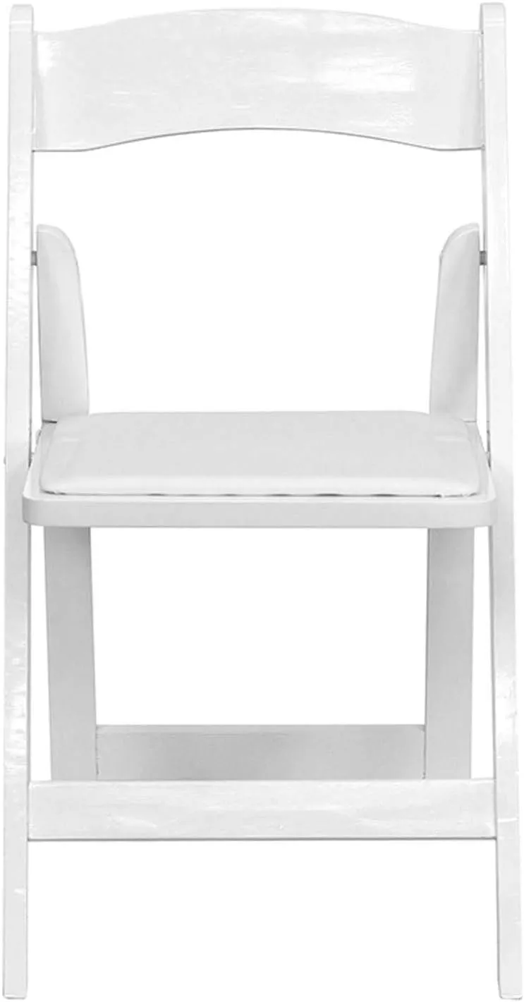 Flash Furniture Hercules Series Beechwood Folding Event Chairs with Padded Seats, Modern Wooden Folding Banquet Chairs, Set of 4, White