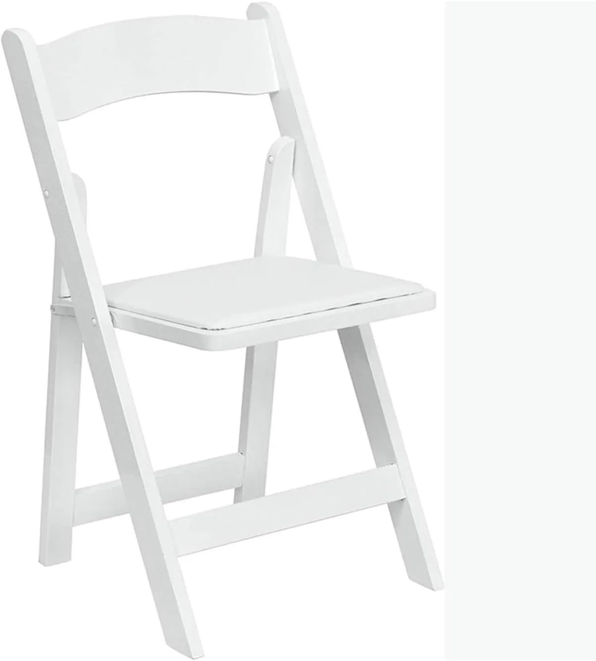 Flash Furniture Hercules Series Beechwood Folding Event Chairs with Padded Seats, Modern Wooden Folding Banquet Chairs, Set of 4, White