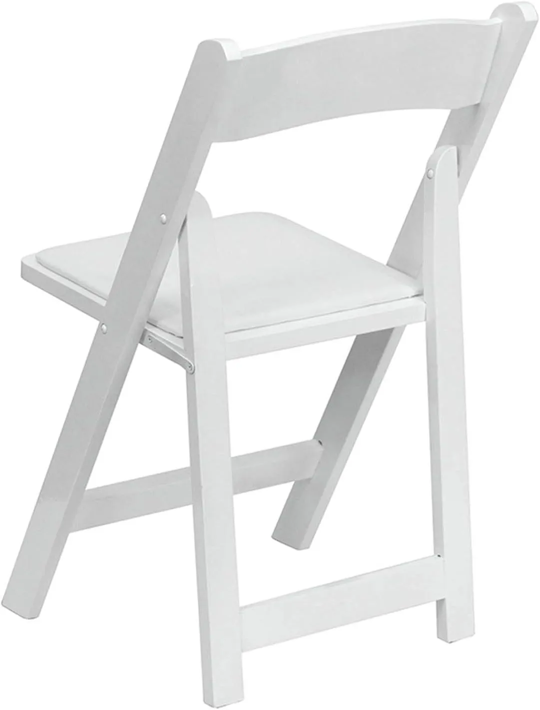 Flash Furniture Hercules Series Beechwood Folding Event Chairs with Padded Seats, Modern Wooden Folding Banquet Chairs, Set of 4, White