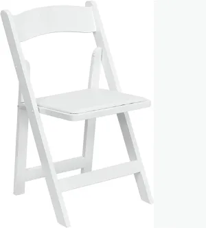 Flash Furniture Hercules Series Beechwood Folding Event Chairs with Padded Seats, Modern Wooden Folding Banquet Chairs, Set of 4, White