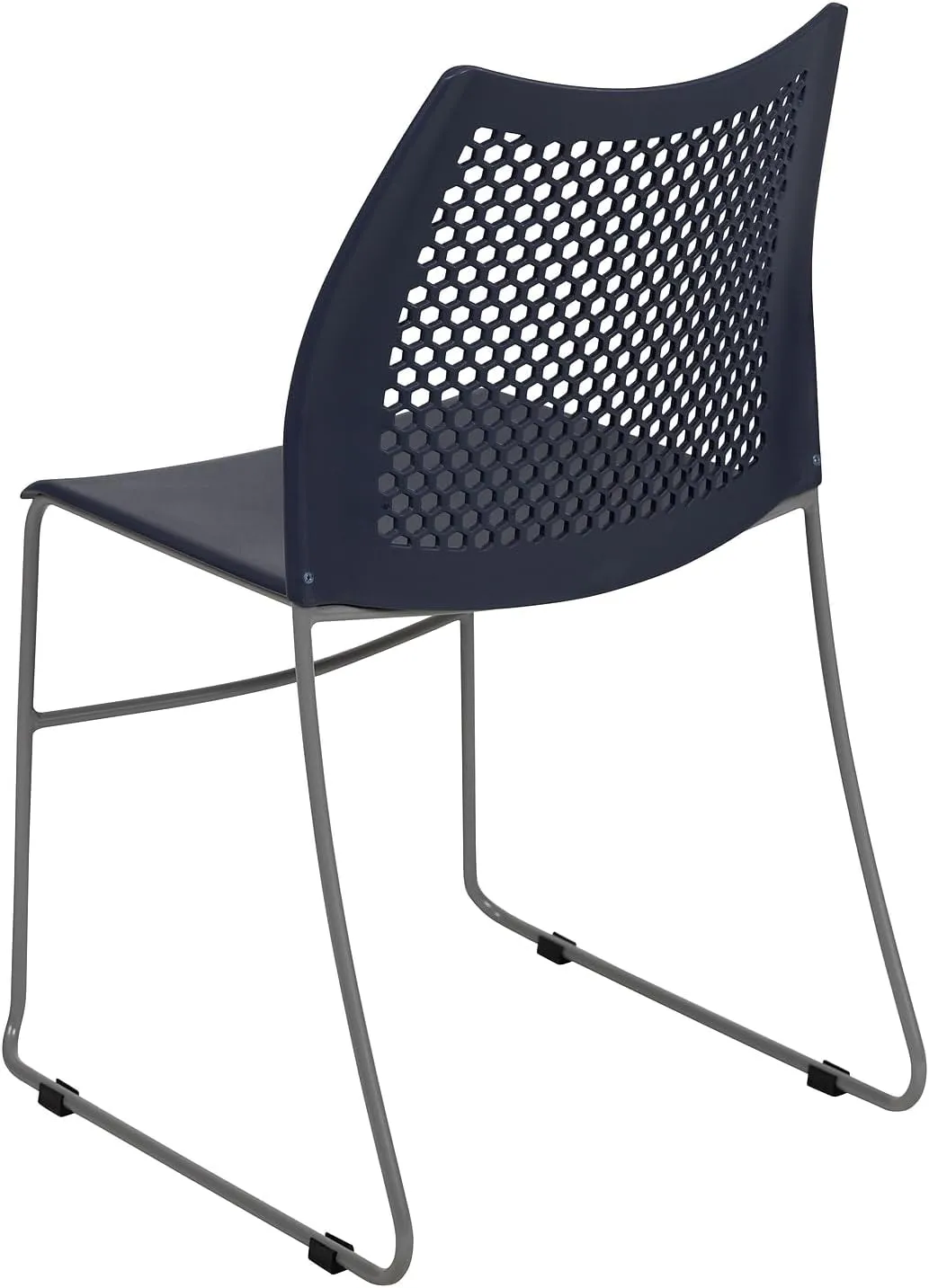 Flash Furniture Hercules Series Contoured Lobby Chairs with Air-Vent Honeycomb Backs, Ergonomic Stacking Chairs for Offices, Set of 5, Navy
