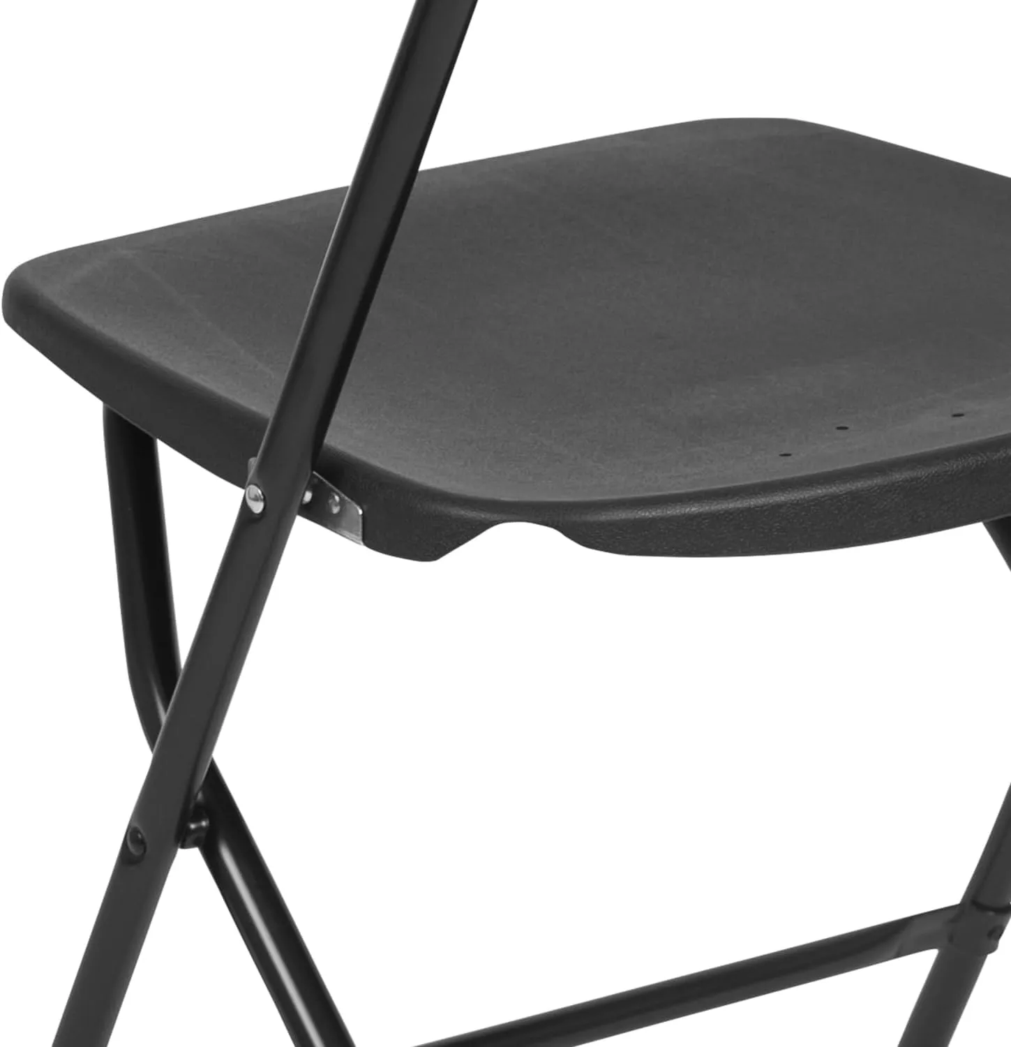 Flash Furniture Hercules Series Plastic Folding Chairs for Parties and Weddings, Stackable Commercial Event Seats with 650-lb. Static Weight Capacity, Set of 4, Black