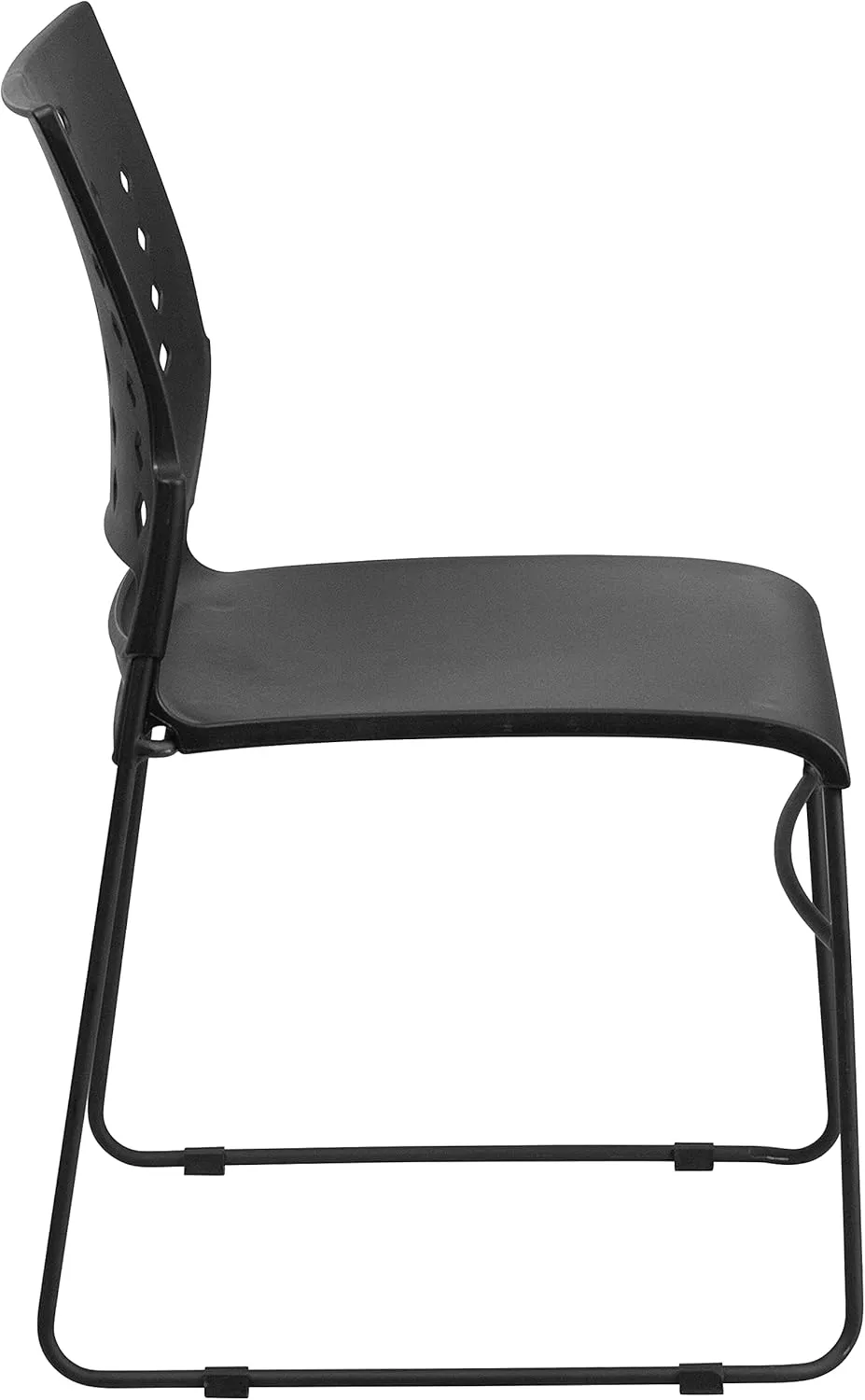 Flash Furniture Hercules Series Stacking Chairs for Waiting Rooms and Offices, Ergonomic Lobby Chairs with Contoured Air-Vent Backs, Set of 5, Black