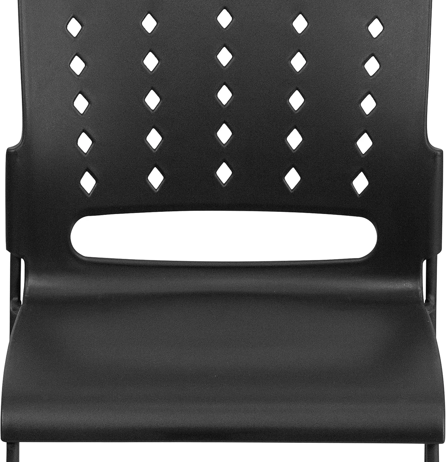 Flash Furniture Hercules Series Stacking Chairs for Waiting Rooms and Offices, Ergonomic Lobby Chairs with Contoured Air-Vent Backs, Set of 5, Black