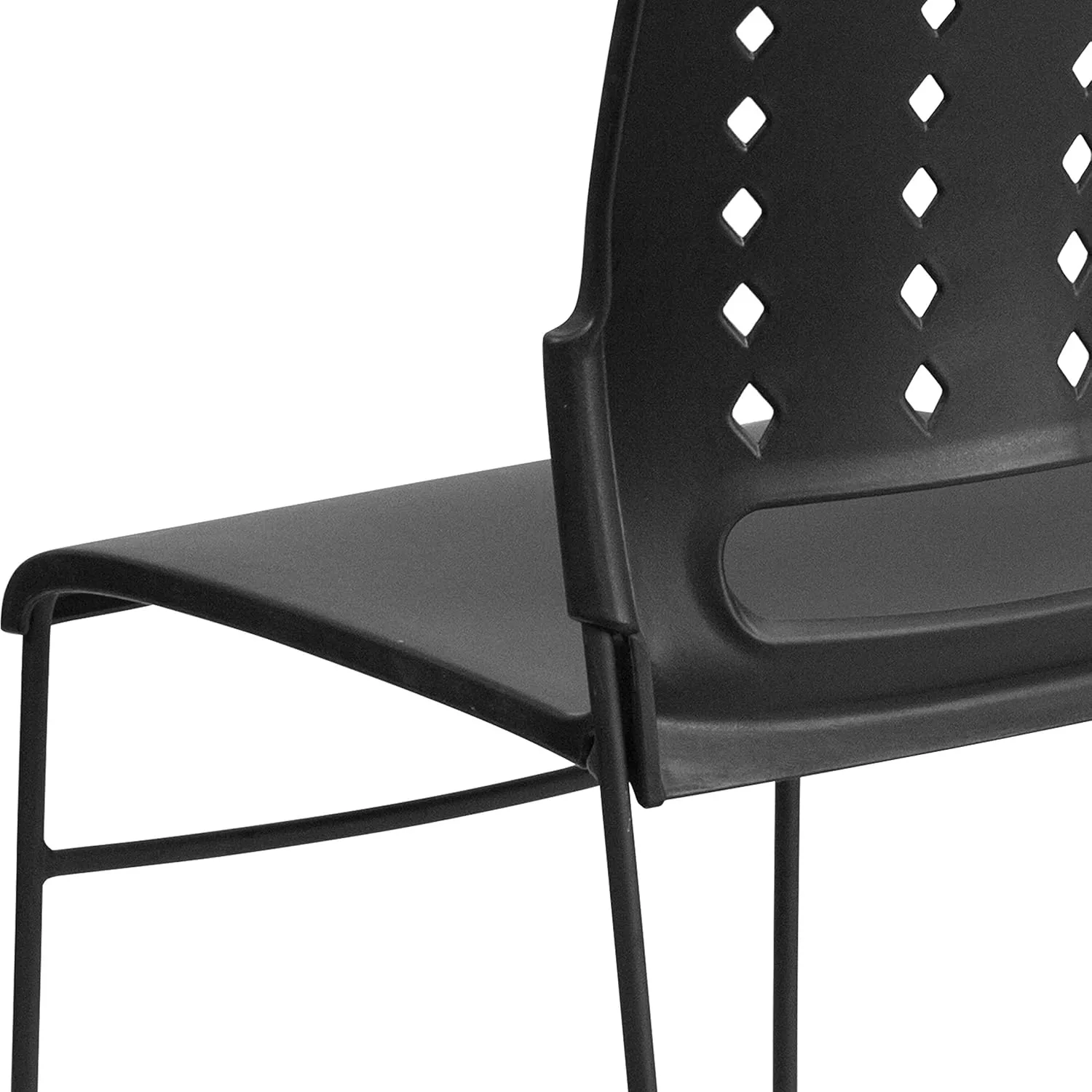 Flash Furniture Hercules Series Stacking Chairs for Waiting Rooms and Offices, Ergonomic Lobby Chairs with Contoured Air-Vent Backs, Set of 5, Black