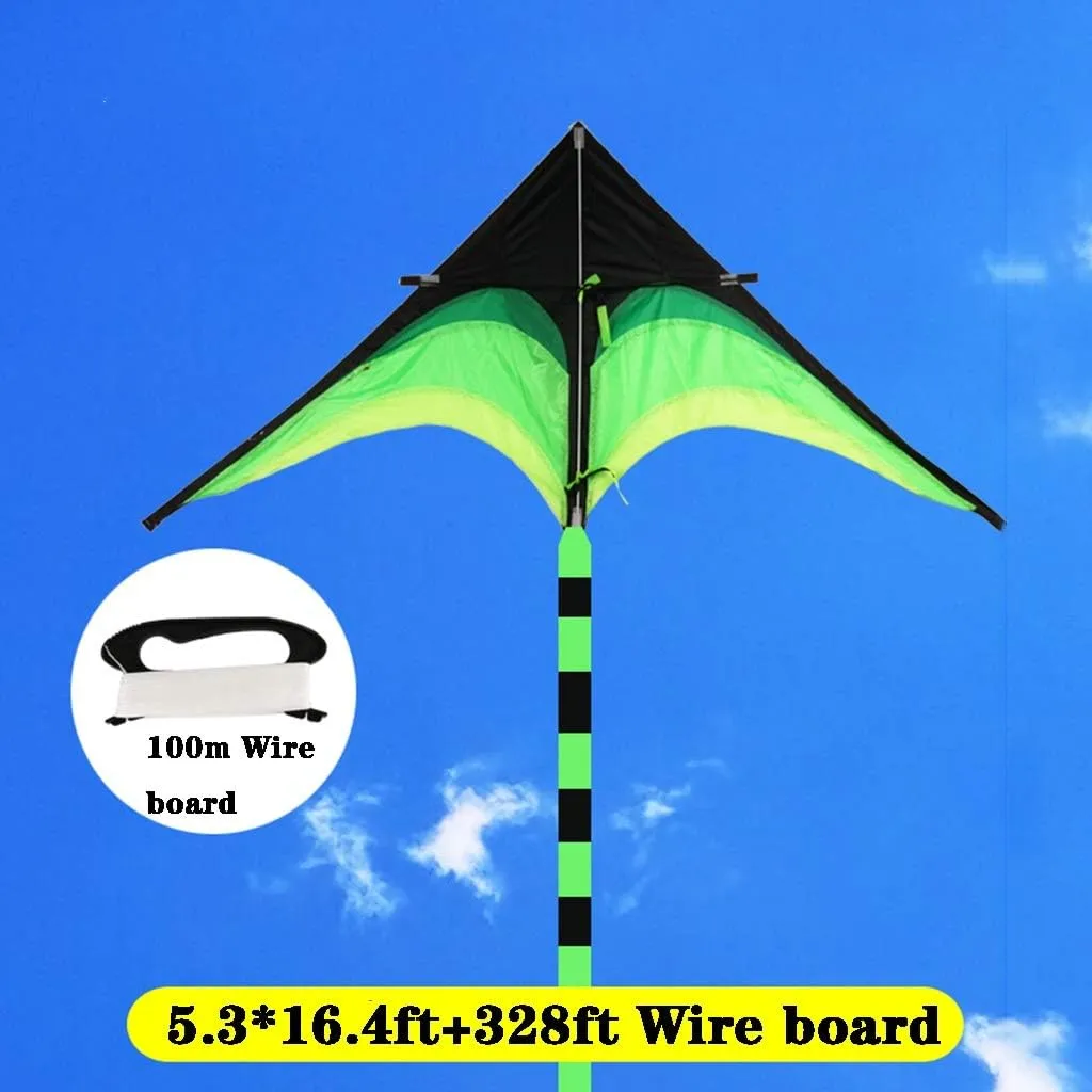 Flyer Kite,Super Large Triangular Grassland Kite, Outdoor Adult Beginner Entertainment Activity Games, Breeze Easy to Fly (Size : 5.3 * 16.4ft 328ft Wire Board)