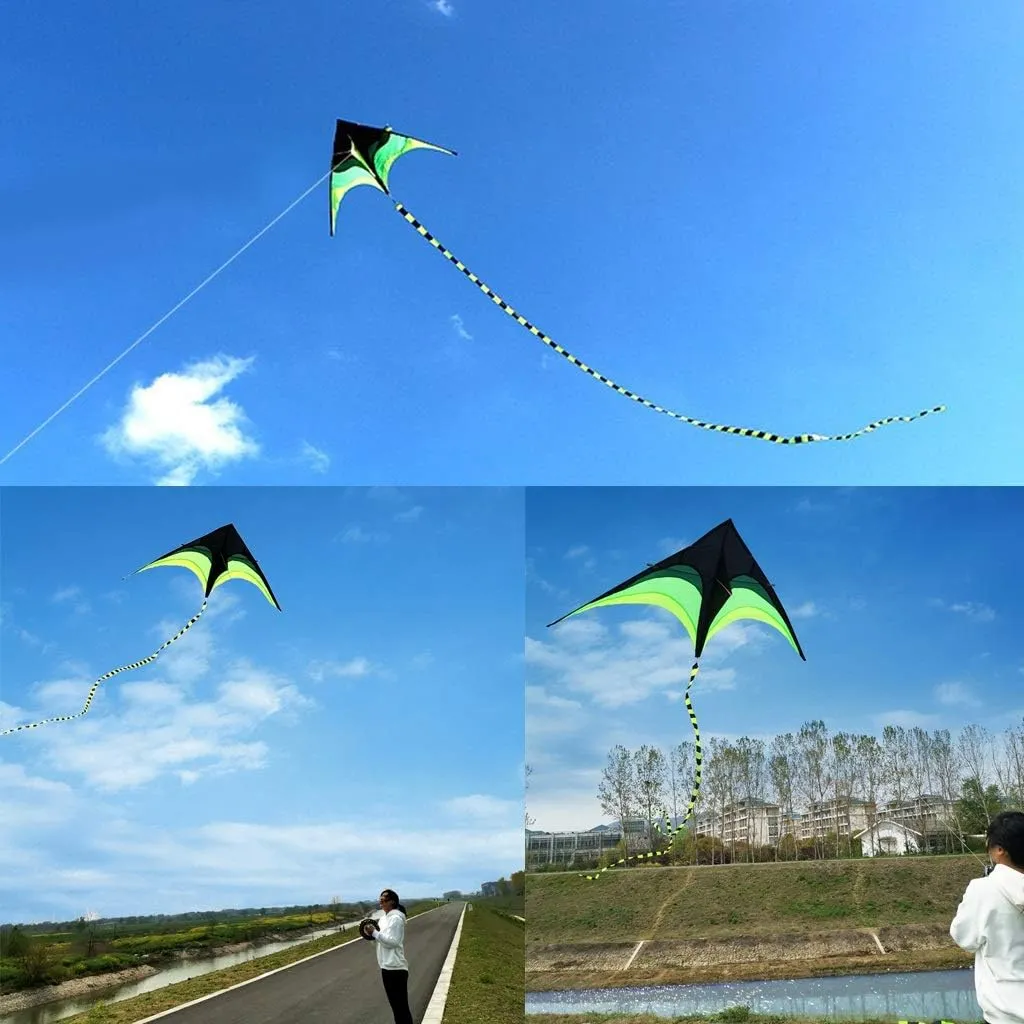 Flyer Kite,Super Large Triangular Grassland Kite, Outdoor Adult Beginner Entertainment Activity Games, Breeze Easy to Fly (Size : 5.3 * 16.4ft 328ft Wire Board)