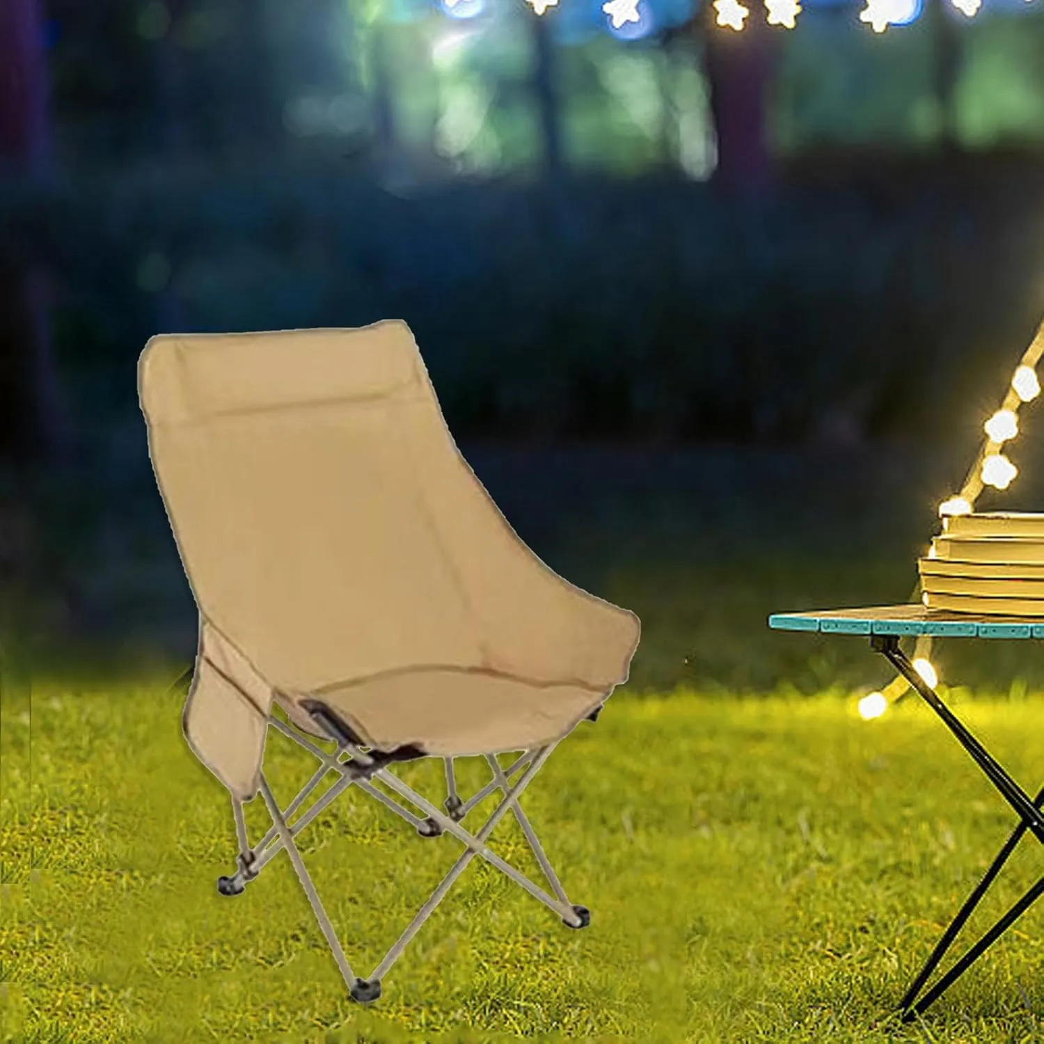 Folding Chair Camping Gear Tear Resistant Easy to Store Lightweight Sturdy Fishing Stool Seat for Household Hiking Outdoor