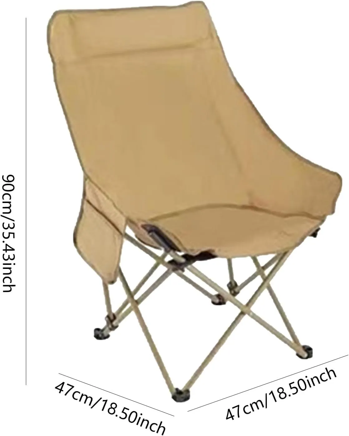 Folding Chair Camping Gear Tear Resistant Easy to Store Lightweight Sturdy Fishing Stool Seat for Household Hiking Outdoor