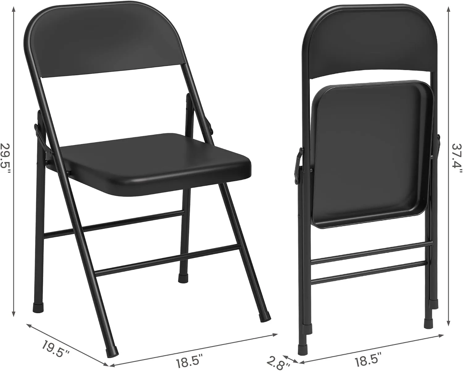 Folding Chair, Dining Chairs Set of 4,Comfortable Seat Plate and Durable Steel Frame, 350 Lbs Weight Capacity for Desks Home and Office, Party Poker Stackable Chairs