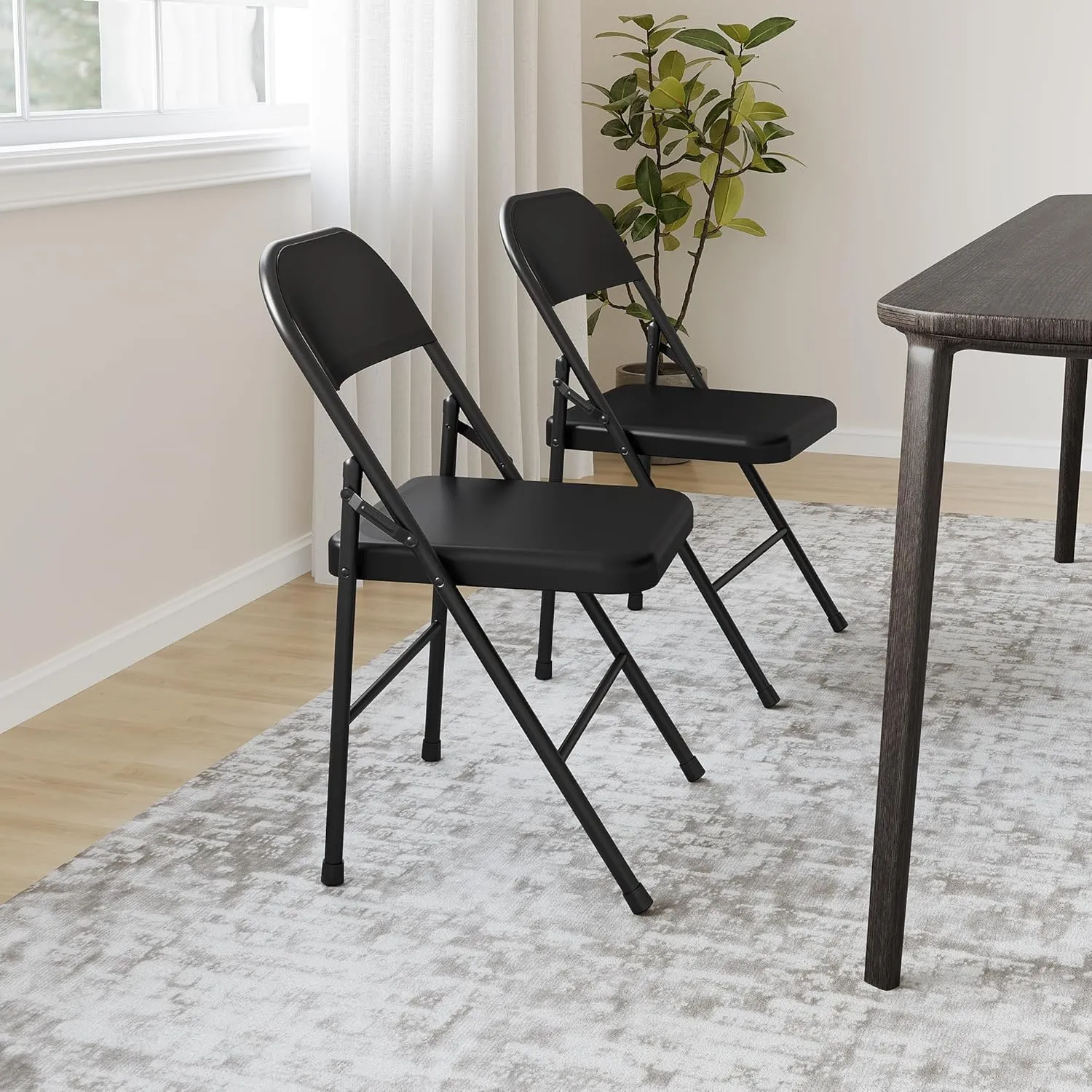 Folding Chair, Dining Chairs Set of 4,Comfortable Seat Plate and Durable Steel Frame, 350 Lbs Weight Capacity for Desks Home and Office, Party Poker Stackable Chairs