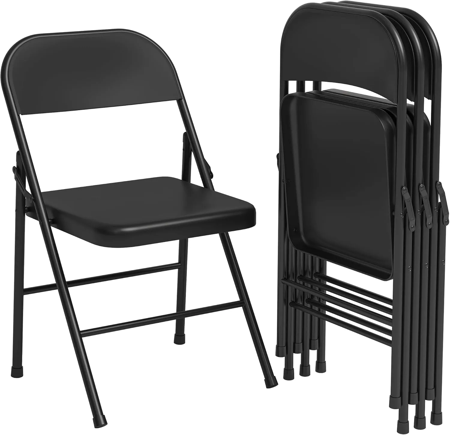 Folding Chair, Dining Chairs Set of 4,Comfortable Seat Plate and Durable Steel Frame, 350 Lbs Weight Capacity for Desks Home and Office, Party Poker Stackable Chairs