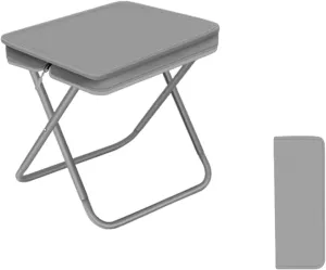 Folding Chair, Folding Camping Stool, Portable Folding Stool, Suitable for Outdoor, Hiking, Fishing, Camping (Gray)