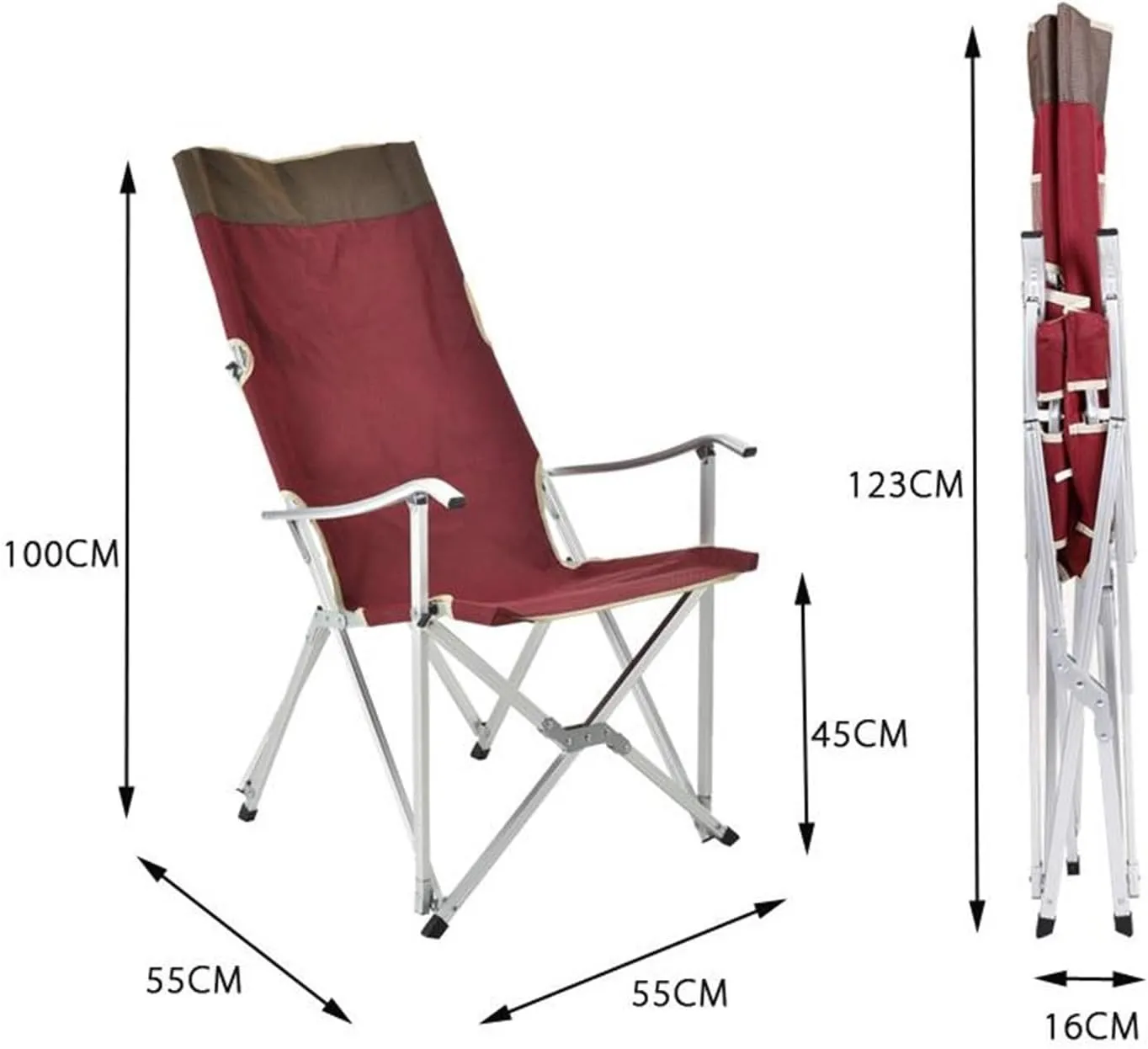 Folding Chairs Outdoor Chair Portable Folding Chairs for Relax Camping Fishing Backrest Stool Aluminum Alloy Leisure Beach Chair Portable Camping Chair(Green)
