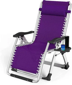 Folding Recliner Chair Camping Household Adult Portable Beach Lazy Chair for Garden and Outdoor Camping (B)