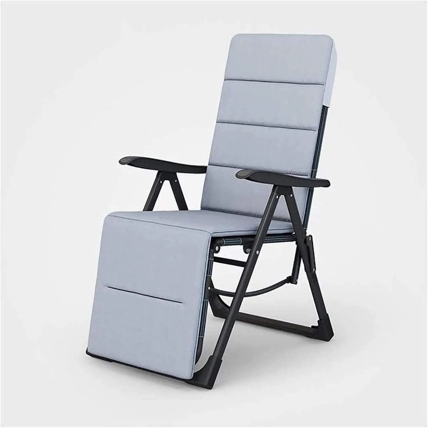 Folding Recliner Sun Lounger Gravity Chaise Lounges G Patio Lounger Chair Folding Chair Outdoor Adjustable Recliner Beach Camping with Neck Pillow Support