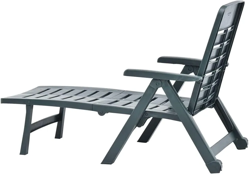 Folding Sun Lounger Plastic Greenoutdoor Lounge Chairs Patio Chairs Tanning Chair Recliner chairSuitable for Gardens, courtyards