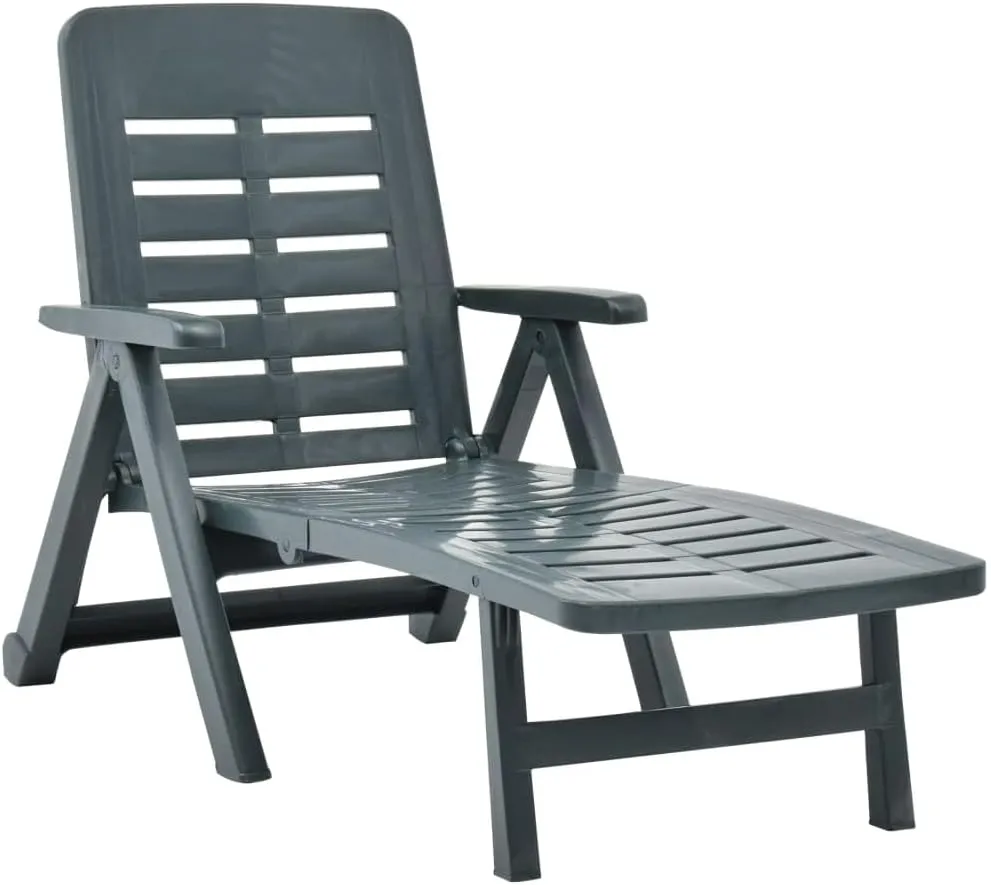 Folding Sun Lounger Plastic Greenoutdoor Lounge Chairs Patio Chairs Tanning Chair Recliner chairSuitable for Gardens, courtyards