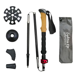 Folding Walking Poles with EVA Cork Handle: 3-Fold Cane for Hiking