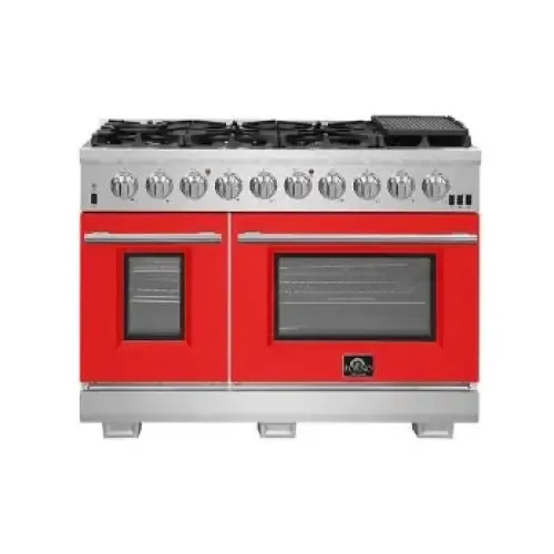 Forno Capriasca 48" Freestanding Gas Range with Colored Doors