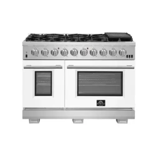 Forno Capriasca 48" Freestanding Gas Range with Colored Doors
