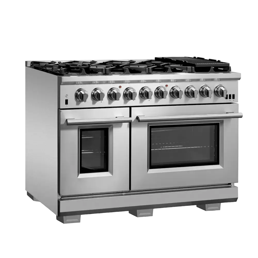Forno Capriasca 48" Freestanding Gas Range with Colored Doors