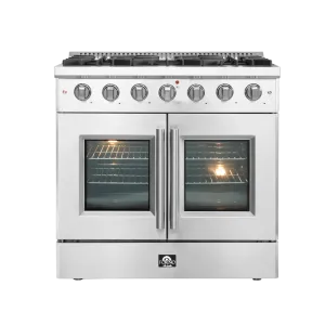 Forno Galiano 36 Inch Freestanding French Door Gas Range