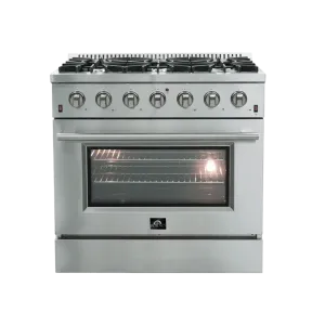 Forno Galiano 36 Inch Freestanding Gas Range With Colored Door