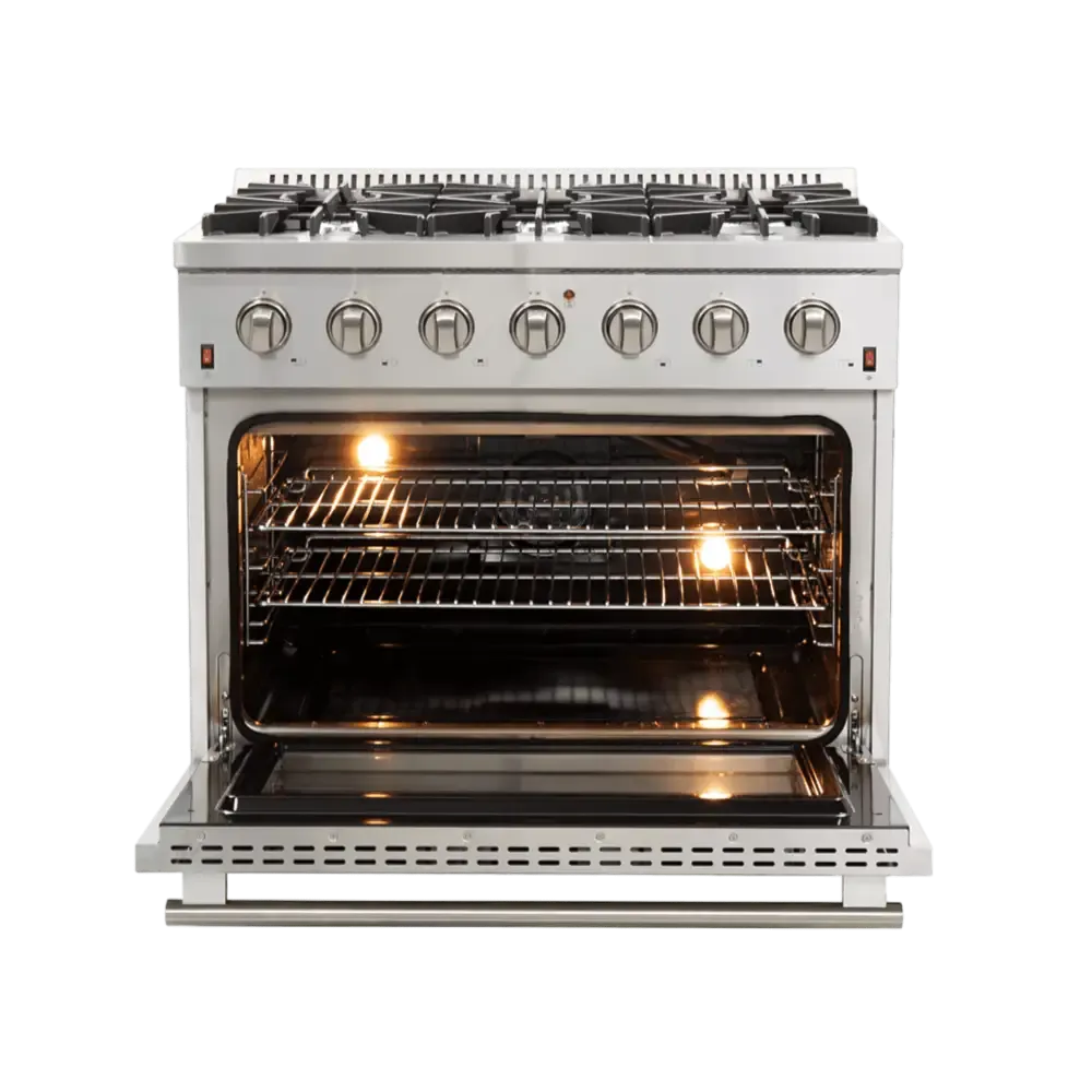 Forno Galiano 36 Inch Freestanding Gas Range With Colored Door
