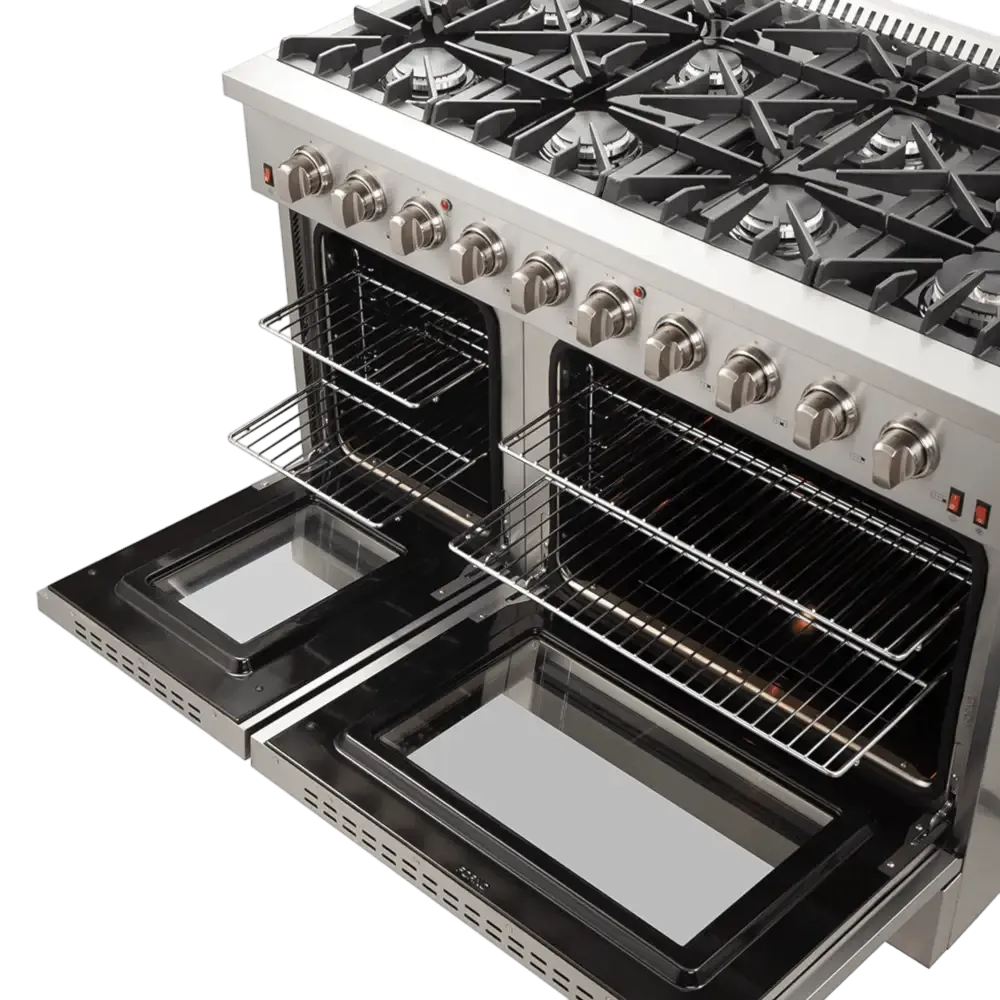 Forno Galiano 48 Inch Freestanding Gas Range with Colored Doors