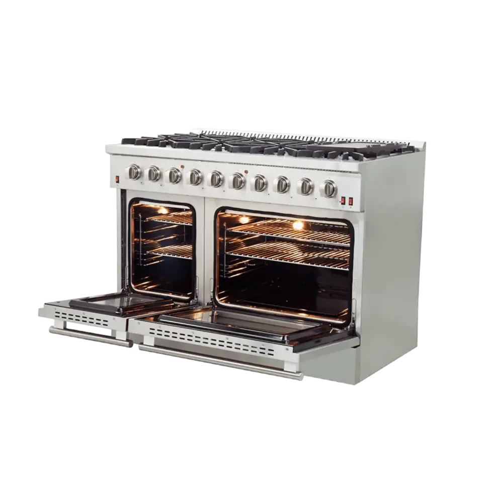Forno Galiano 48 Inch Freestanding Gas Range with Colored Doors