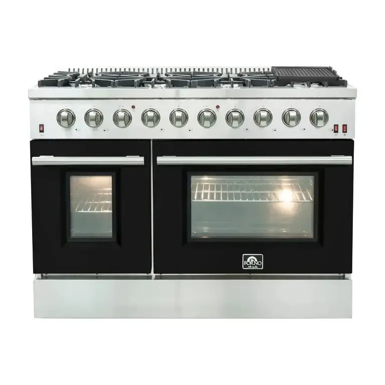 Forno Galiano 48 Inch Freestanding Gas Range with Colored Doors