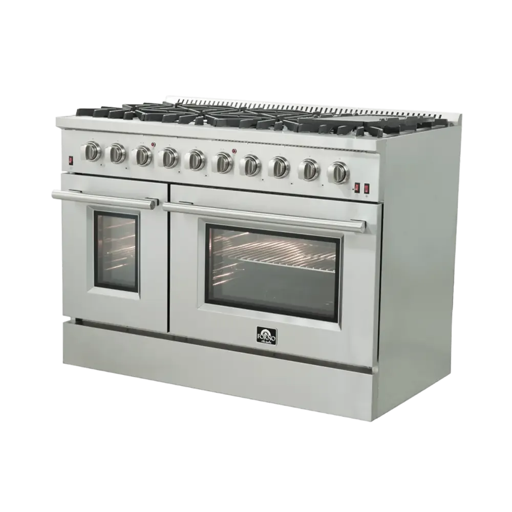 Forno Galiano 48 Inch Freestanding Gas Range with Colored Doors