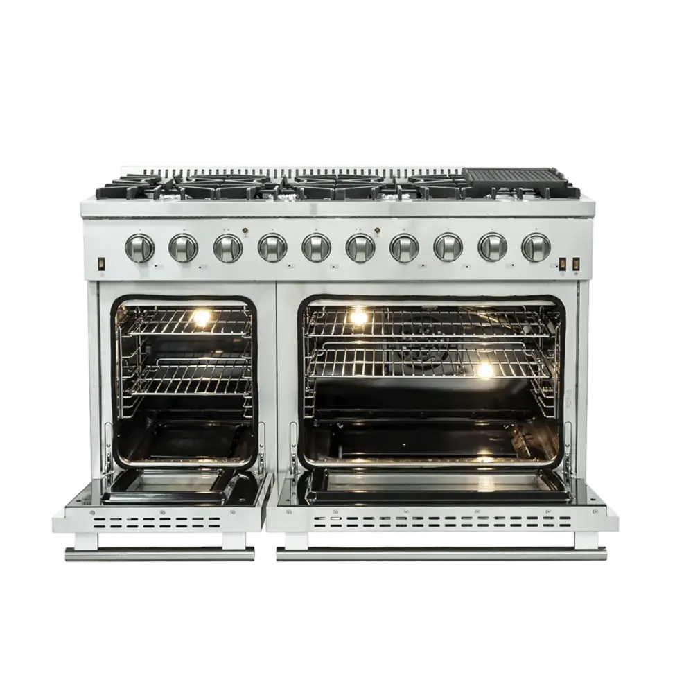 Forno Galiano 48 Inch Freestanding Gas Range with Colored Doors